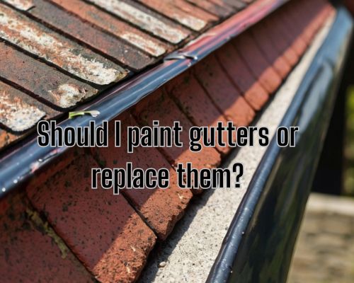 a painted roof gutters