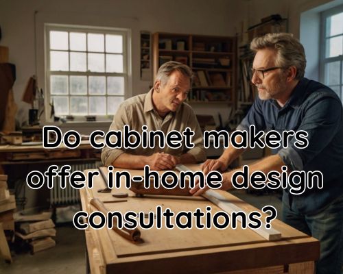 a cabinet maker in his workspace having a serious talk with a client