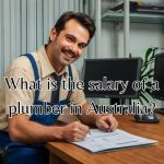 a plumber signing papers